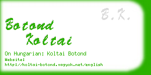 botond koltai business card